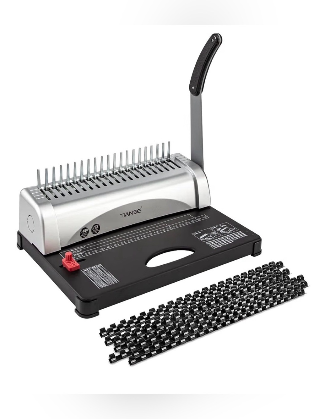 Black and Silver Manual Comb Binding Machine